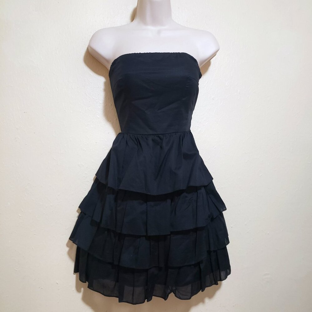 Strapless Black Ruffle Dress Size 8